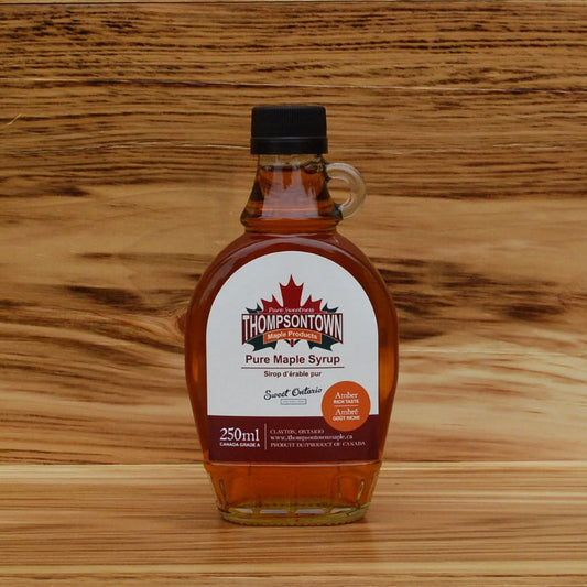 250 mL Glass Bottle of Pure Thompsontown Maple Syrup-Product of Ontario Canada