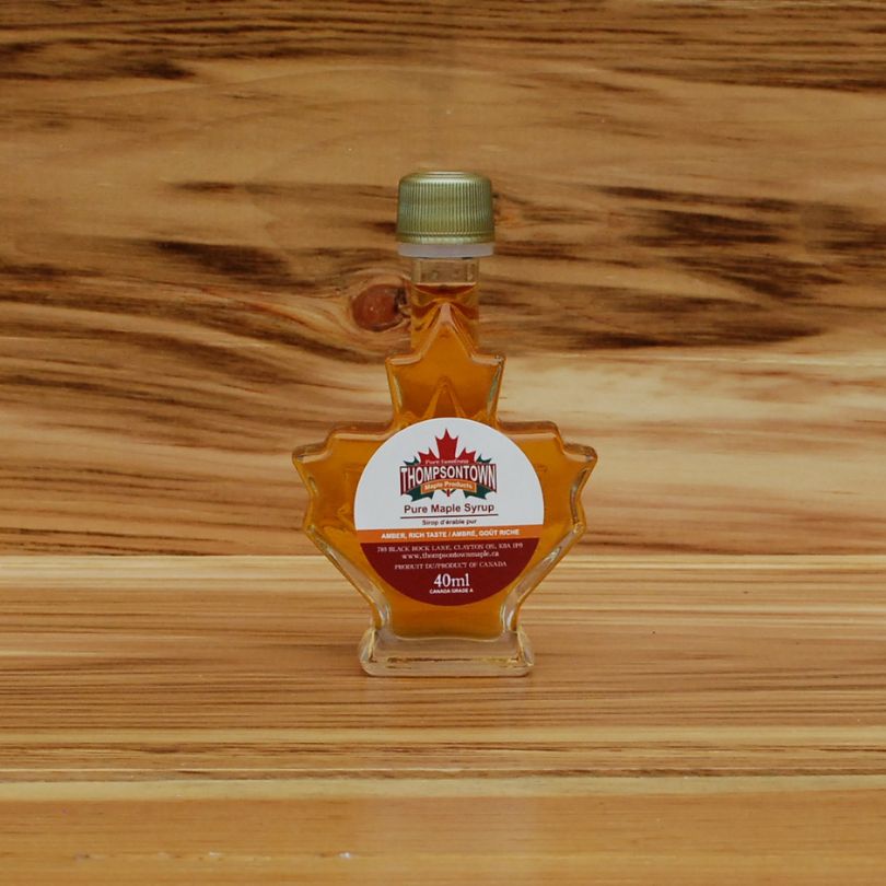 40mL Thompsontown Pure Maple Syrup Leaf Glass Bottle
