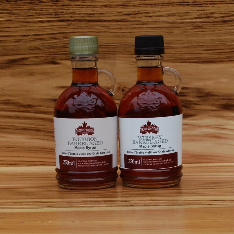 Barrel Aged Maple Syrup Whiskey and Bourbon Pair