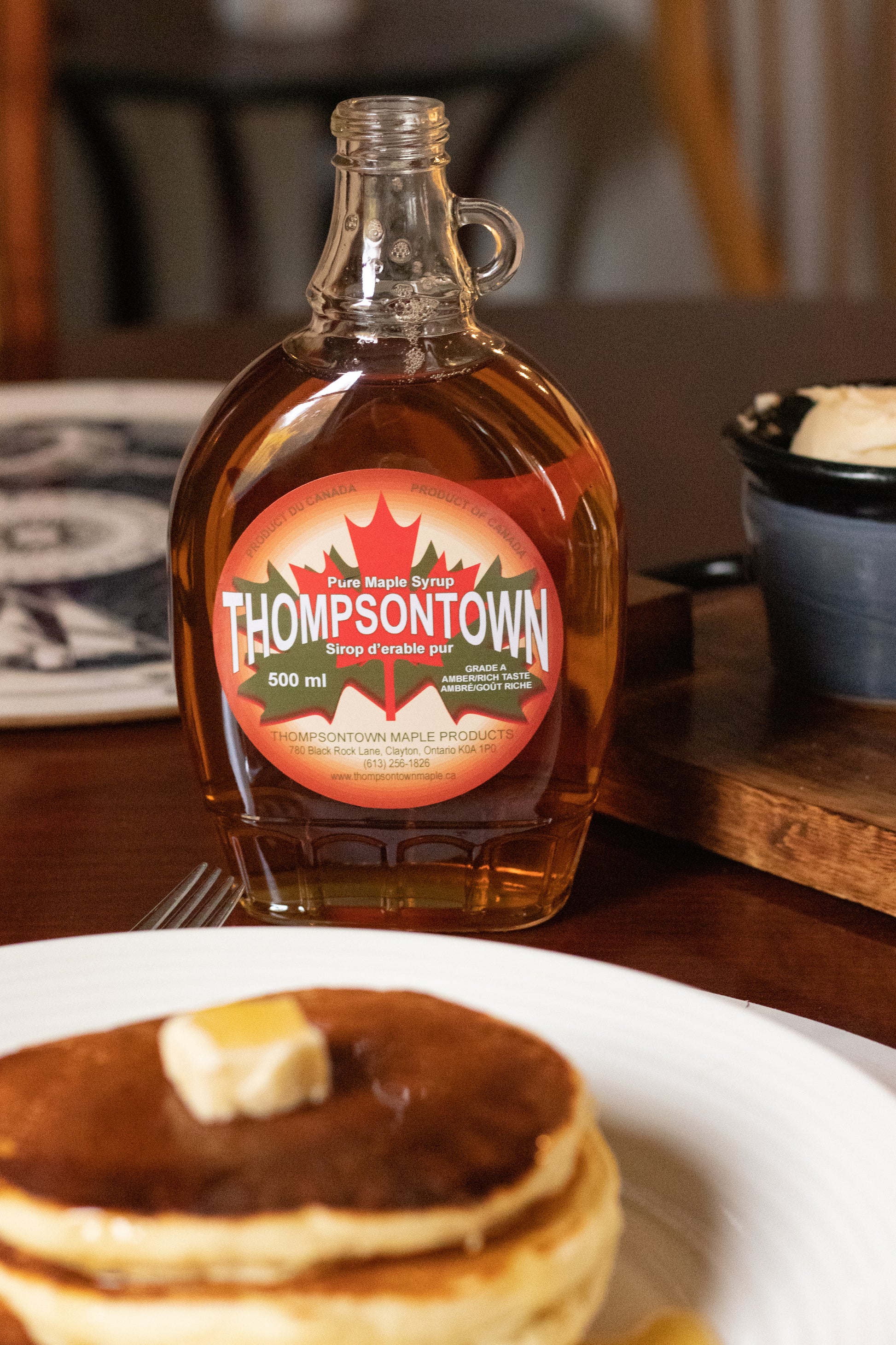 500 mL Glass Bottle of Pure Thompsontown Maple Syrup-Product of Ontario Canada