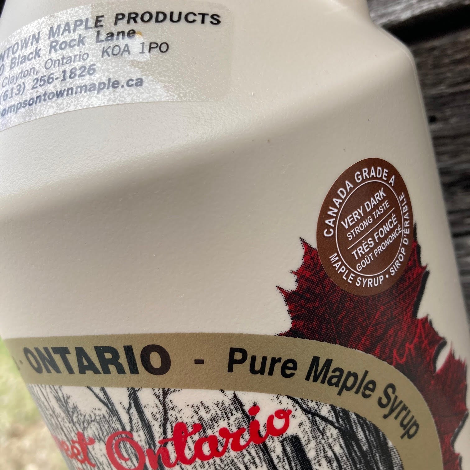 VERY DARK - Pure Thompsontown Maple Syrup-Product of Ontario Canada