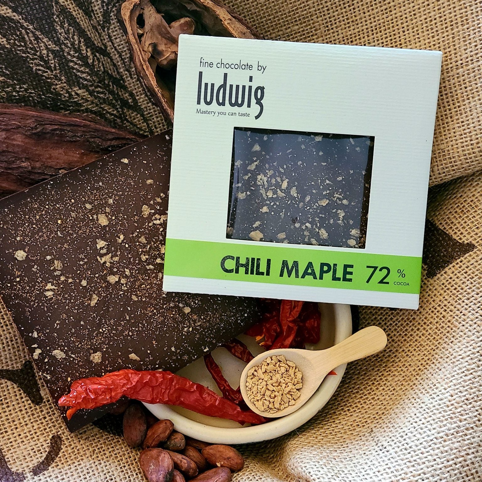 72% dark Chili & Maple (fine chocolate by Ludwig)-Product of Ontario Canada