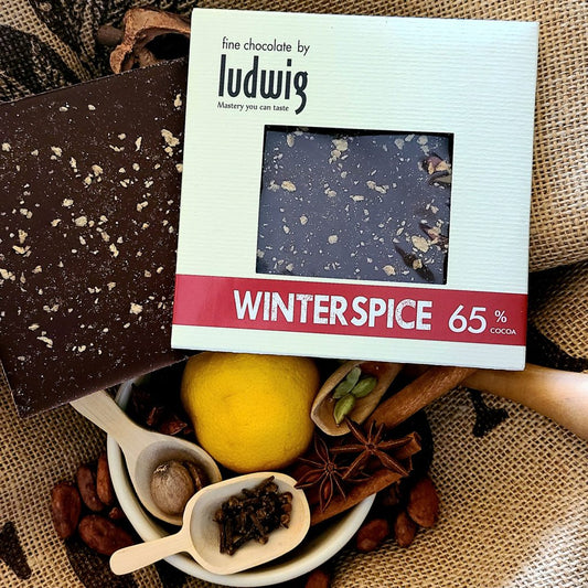 65% Dark with Winterspice (fine chocolate by Ludwig)-Product of Ontario Canada